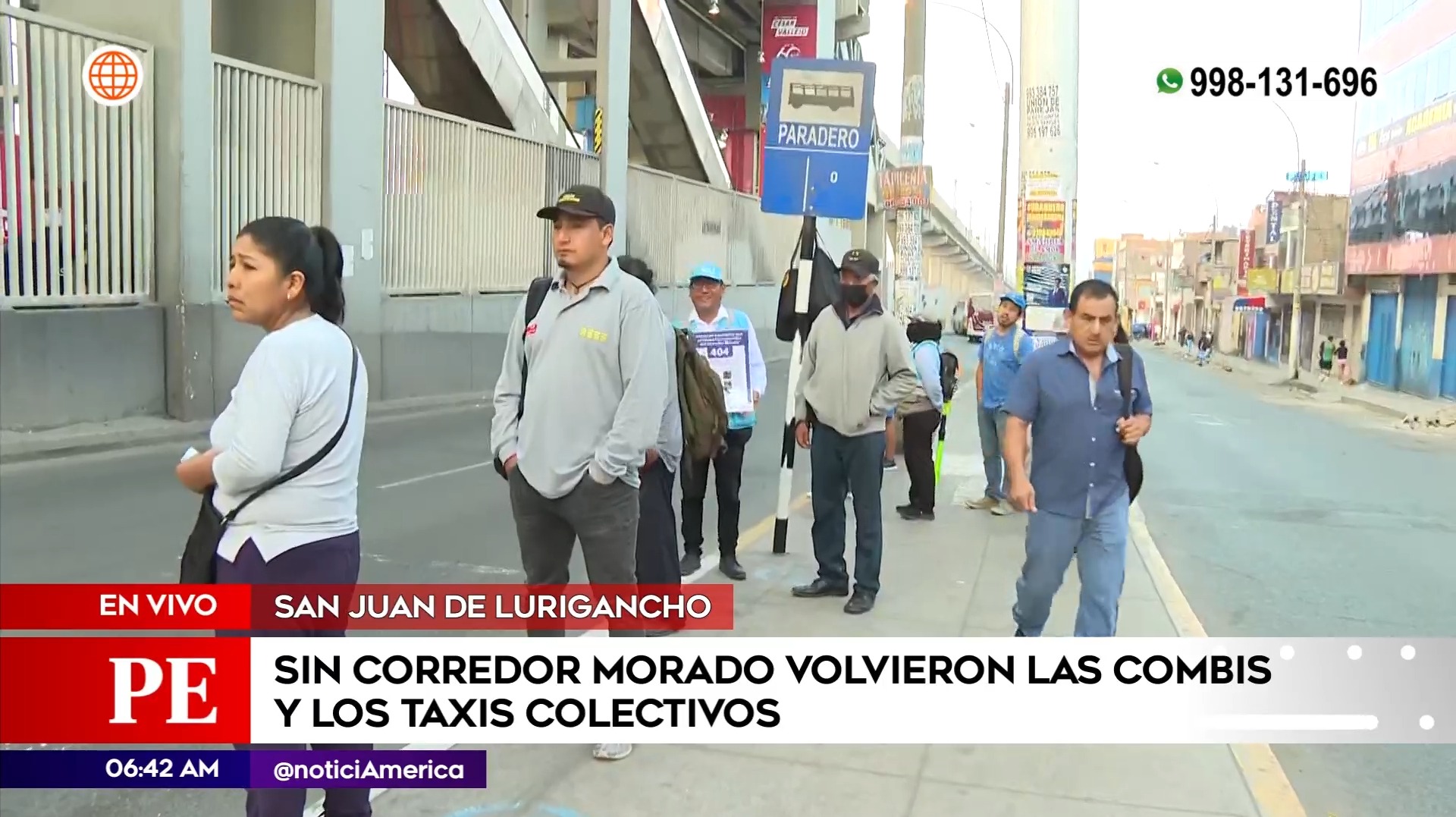 Taxis colectivos y combis en San Juan de Lurigancho. Foto: América Noticias