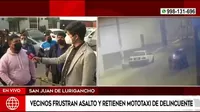 San Juan de Lurigancho: vecinos quitan a ladrones mototaxi que usaban para robar 