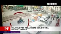 San Juan de Miraflores: Delincuentes roban moto estacionada frente a clínica