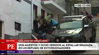 San Juan de Miraflores: Dos muertos tras estallido de granada en refugio de extorsionadores