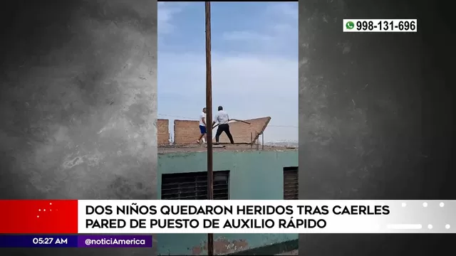 San Juan de Miraflores: Dos niños heridos tras caída de pared de puesto de auxilio rápido