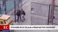 San Juan de Miraflores: Evita robo de su celular tras ser cogoteado