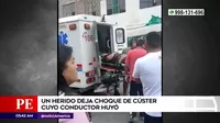 San Juan de Miraflores: Un herido dejó choque de cúster cuyo conductor huyó