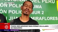 San Juan de Miraflores: Hombre fingía ser mendigo para robar celulares en paradero