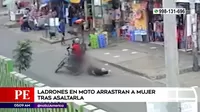 San Juan de Miraflores: Ladrones en moto arrastraron a mujer tras asaltarla