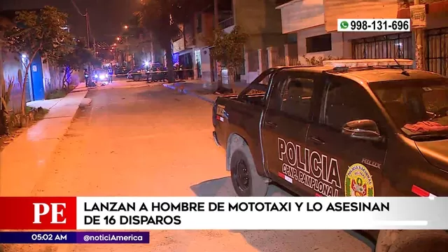 San Juan de Miraflores: Lanzan a hombre de mototaxi y lo mataron de 16 disparos
