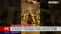 San Juan de Miraflores: Mototaxista resultó herido tras caer con su vehículo