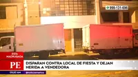 San Juan de Miraflores: Sujetos dispararon contra local de fiesta y dejaron herida a vendedora