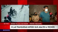 San Juan de Miraflores: tranqueras no impiden que asalten a vecinos 