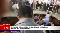 San Martín: Forado se abre en tabladillo en plena fiesta de promoción