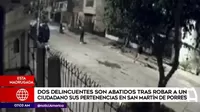 San Martín de Porres: Ciudadano abatió a delincuentes en moto que le robaron sus pertenencias