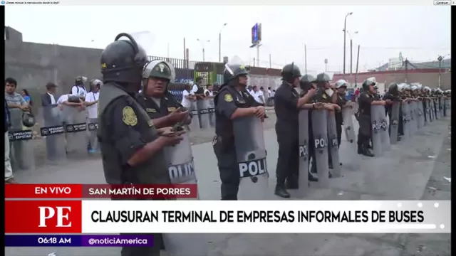 San Martín de Porres: clausuraron terminal de buses informal