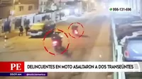 San Martín de Porres: Delincuentes en moto asaltaron a dos transeúntes