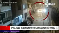 San Martín de Porres: Evita robo de camioneta con arriesgada maniobra