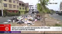 San Martín de Porres: Gran acumulación de basura en calles tras cierre de relleno sanitario en Zapallal