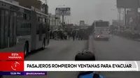 San Martín de Porres: Humo en bus del Metropolitano genera pánico y pasajeros escapan corriendo