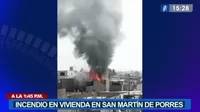 San Martín de Porres: Incendio de gran magnitud se reportó en urbanización San Diego