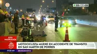 San Martín de Porres: Motociclista falleció tras chocar contra auto en la Panamericana Norte