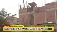 San Martín de Porres: Vecinos denuncian lotización de un parque