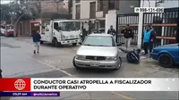 San Miguel: Chofer golpeó con su auto a fiscalizador durante operativo