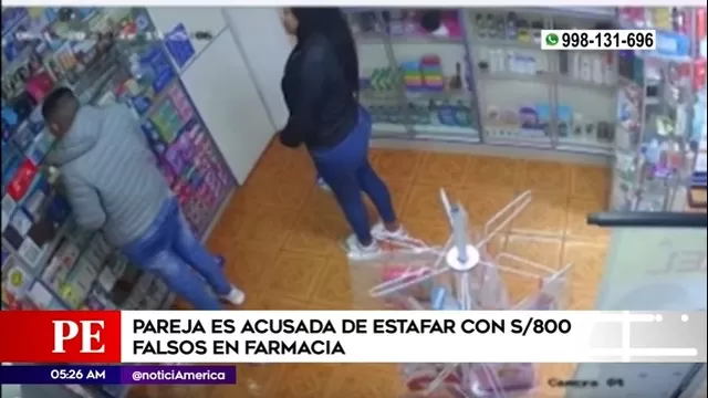 San Miguel: Pareja acusada de estafar con S/ 800 falsos en farmacia