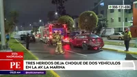San Miguel: Tres heridos dejó choque de dos vehículos en la avenida La Marina