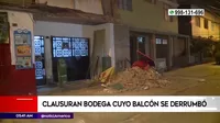 Santa Anita: Municipio clausuró bodega cuyo balcón se derrumbó encima de dos personas