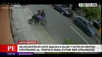 Santa Beatriz: Delincuentes en moto asaltaron a mujer