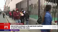 Santa Rosa de Lima: Devotos llegan a dejar sus cartas