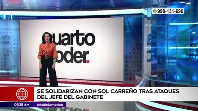 Se solidarizan con Sol Carreño tras ataques del jefe de Gabinete