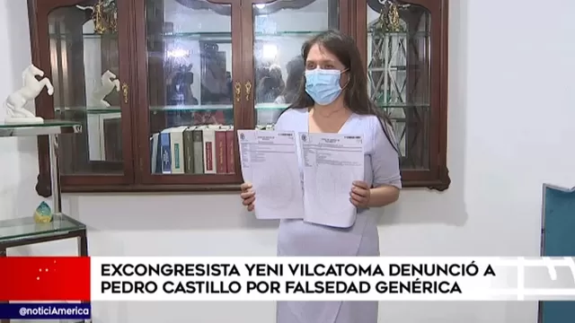 Segunda vuelta: Excongresista Yeni Vilcatoma denunció a Pedro Castillo por falsedad genérica