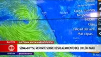 Senamhi reporta desplazamiento del ciclón Yaku hacia el sur