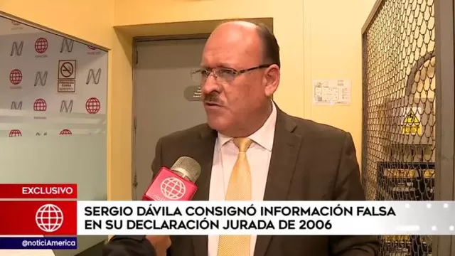 Sergio Dávila consignó información falsa en declaración jurada del 2016