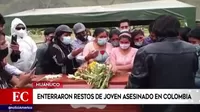 Silvano Cántaro: Enterraron en Huánuco los restos del joven asesinado en Colombia