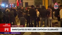 Simpatizantes de Perú Libre continuaron celebrando triunfo de Castillo