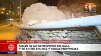 Sismo en Lima: Se registró desprendimiento de piedras y rocas en la Costa Verde