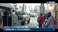 Sismo de magnitud 4.7 se registró esta tarde en Huarmey 