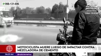 SJL: Motociclista muere tras impactar contra mezcladora de cemento
