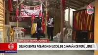 SJM: Delincuentes robaron en local de campaña de Perú Libre 