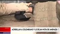 SJM: sicarios asesinan a joven colombiano y dejan mensaje de amenaza