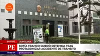 Sofía Franco quedó detenida tras protagonizar accidente de tránsito