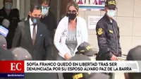 Sofía Franco quedó en libertad tras ser denunciada por su esposo Álvaro Paz de la Barra