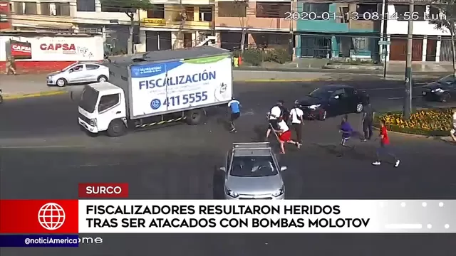 Surco: Personal de fiscalización fue atacado con bombas molotov