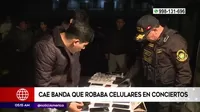 Surco: Cayó banda que robaba celulares en conciertos