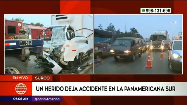 Surco: Congestión vehicular tras triple choque en Panamericana Sur