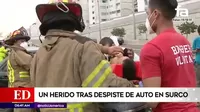 Surco: Un herido dejó despiste de auto cerca a puente El Derby