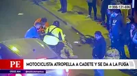 Surco: Motociclista atropelló a cadete y se dio a la fuga