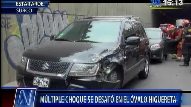 Surco: múltiple choque se desató en el óvalo Higuereta