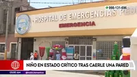 Surco: Niño de 5 años en estado crítico tras caerle una pared