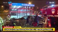 Surquillo:  Chofer chocó contra estación Domingo Orué del Metropolitano 